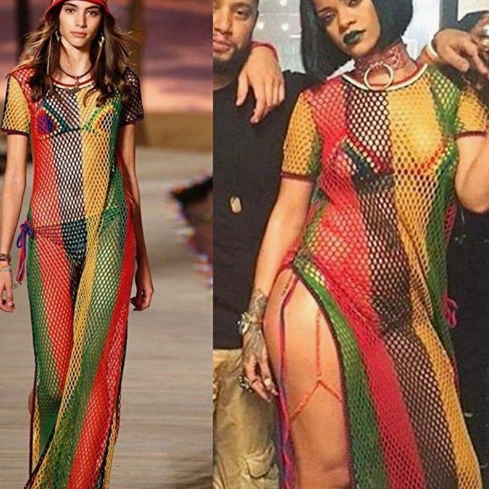 Jamaica color cover up with split NWOT